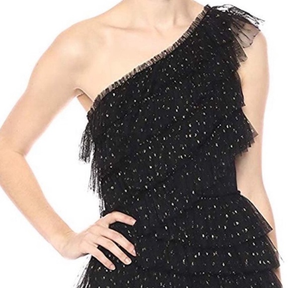NWT SZ 2 BCBGMAXAZRIA TIERED RUFFLE ONE SHOULDER DRESS- ERAS TOUR DRESS - Picture 3 of 3